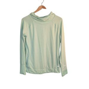 GapFit Breathe Mint Green Hooded Long Sleeve Top Ladies Small